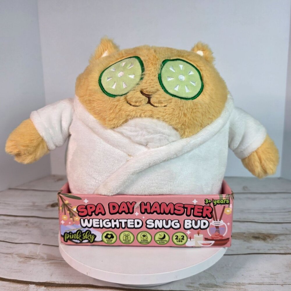 Spa Day Hamster Weighted Snug Bud Plush Toy 2.2 Lbs Stress Relief & Sleep Suppor
